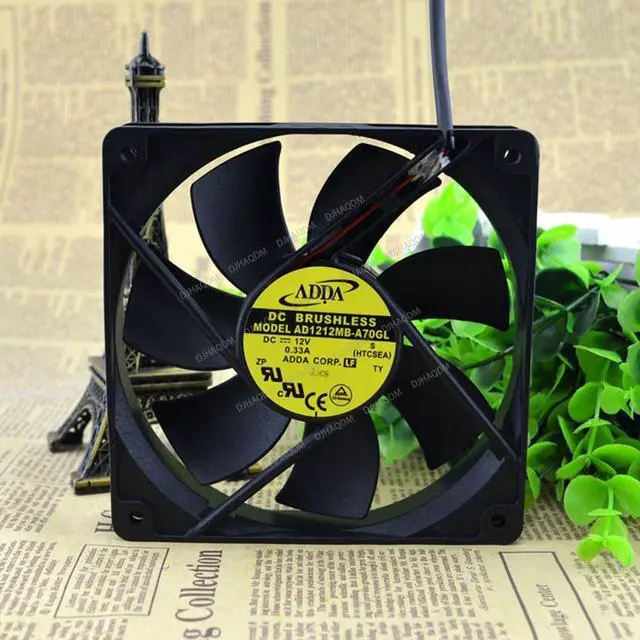 Alt view image 7 of 10 - Compatible for ADDA AD1212MB-A70GL 12V 0.33A 12025 2-Wire Cooling Fan
