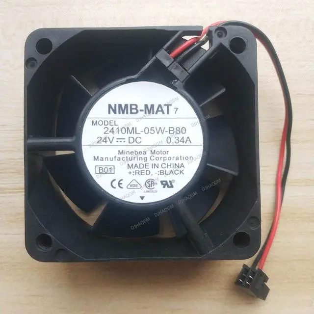 Alt view image 6 of 10 - Compatible for NMB-MAT 2410ML-05W-B80 24V 0.34A 6cm 6025 2-Wire Cooling Fan