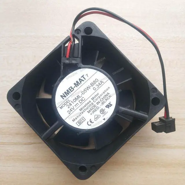 Alt view image 7 of 10 - Compatible for NMB-MAT 2410ML-05W-B80 24V 0.34A 6cm 6025 2-Wire Cooling Fan