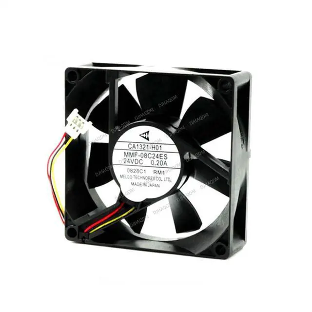 Alt view image 6 of 10 - Compatible for Melco MMF-08C24ES RM1 CA1321-H01 24V 0.16A 80x80x25mm 3-Wire Cooling Fan
