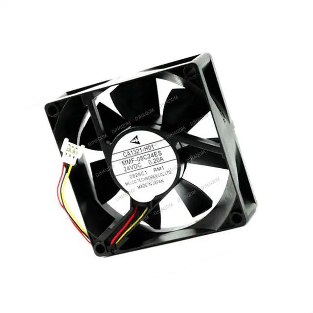 Alt view image 7 of 10 - Compatible for Melco MMF-08C24ES RM1 CA1321-H01 24V 0.16A 80x80x25mm 3-Wire Cooling Fan