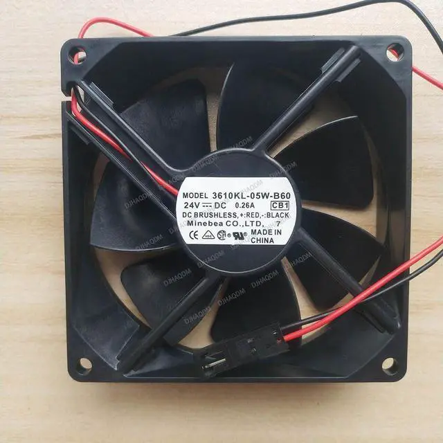 Alt view image 6 of 10 - Compatible for NMB-MAT 3610KL-05W-B60 24V 0.26A 9025 2-Wire Cooling Fan