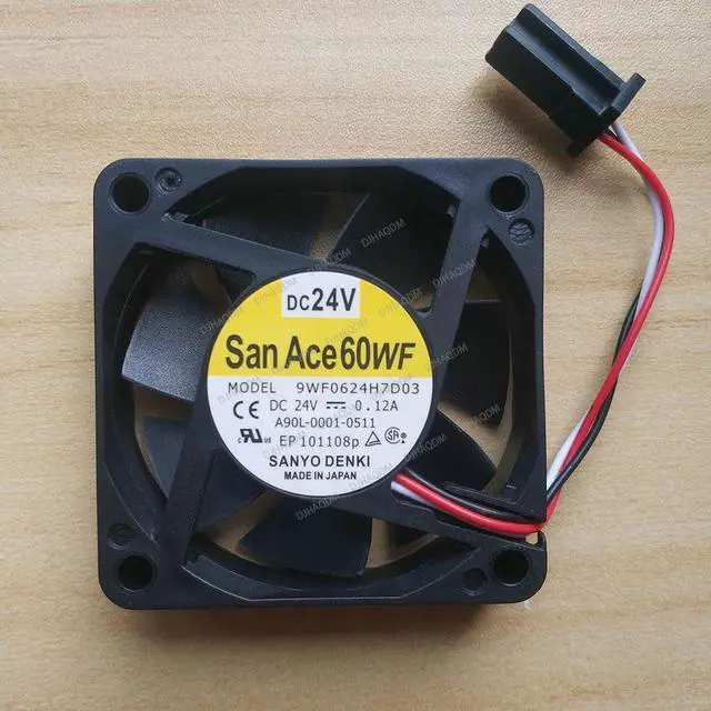 Alt view image 6 of 10 - Compatible for SANYO San Ace 60WF 9WF0624H7D03 A90L-0001-0511 24V 0.12A 3-Wire Cooling Fan