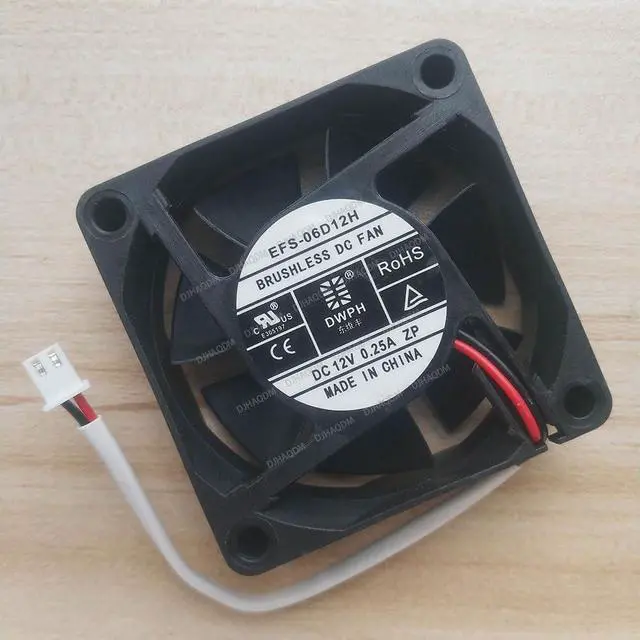 Alt view image 7 of 10 - Compatible for DWPH EFS-06D12H 12V 0.25A 6020 60x60x20mm 2-Wire Cooling Fan