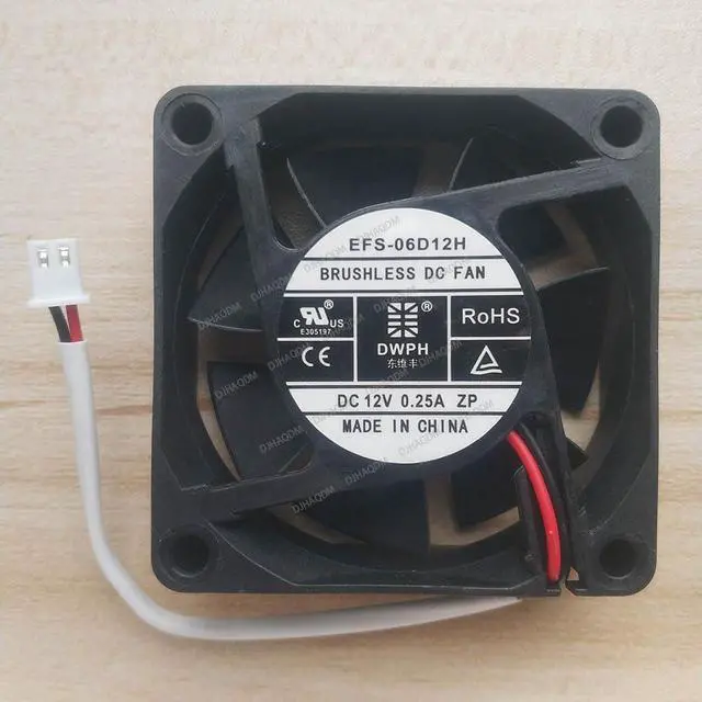 Alt view image 6 of 10 - Compatible for DWPH EFS-06D12H 12V 0.25A 6020 60x60x20mm 2-Wire Cooling Fan