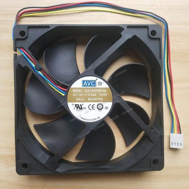 Alt view image 6 of 10 - Compatible for AVC DA12025B12L 12V 0.30A 12cm 12025 4-Wire Cooling Fan