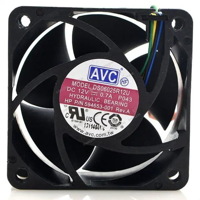 Alt view image 6 of 8 - Compatible for AVC DS06025R12U 12V 0.7A 6cm 6025 4-Wire Cooling Fan