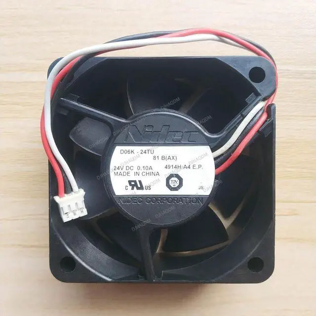 Alt view image 6 of 10 - Compatible for Nidec D06K-24TU 81 B(AX) 24V 0.10A 6025 60x60x25mm 3-Wire Cooling Fan