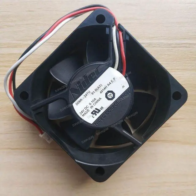 Alt view image 7 of 10 - Compatible for Nidec D06K-24TU 81 B(AX) 24V 0.10A 6025 60x60x25mm 3-Wire Cooling Fan