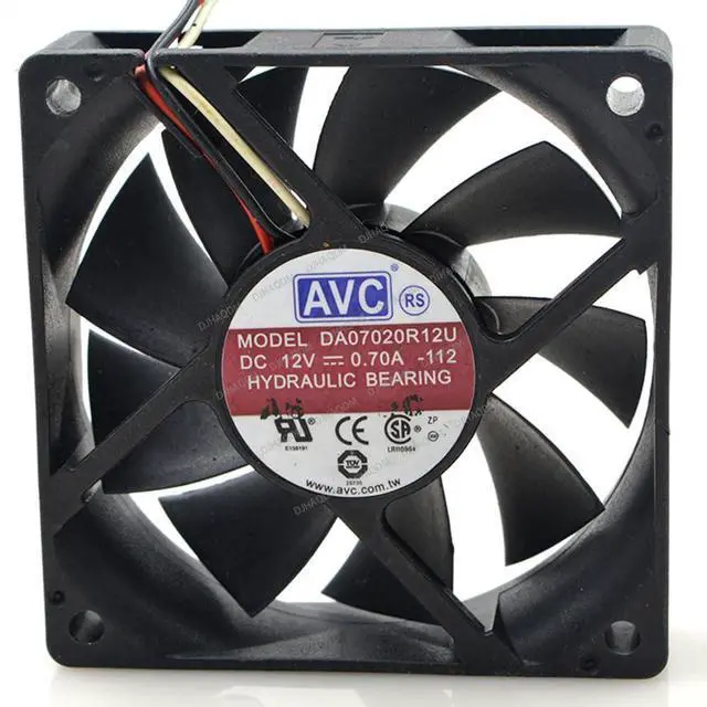 Alt view image 5 of 8 - Compatible for AVC DA07020R12U 12V 0.70A 70x70x20mm 7020 3-Wire Cooling Fan
