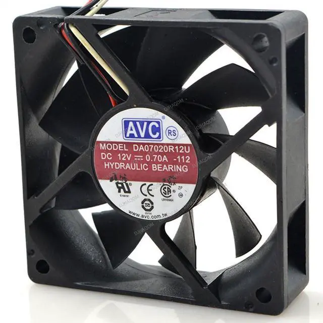 Alt view image 6 of 8 - Compatible for AVC DA07020R12U 12V 0.70A 70x70x20mm 7020 3-Wire Cooling Fan