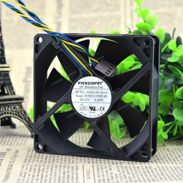 Alt view image 6 of 10 - Compatible for Foxconn PV902512PSPF 0D 12V 0.40A 9cm 4-Wire Cooling Fan