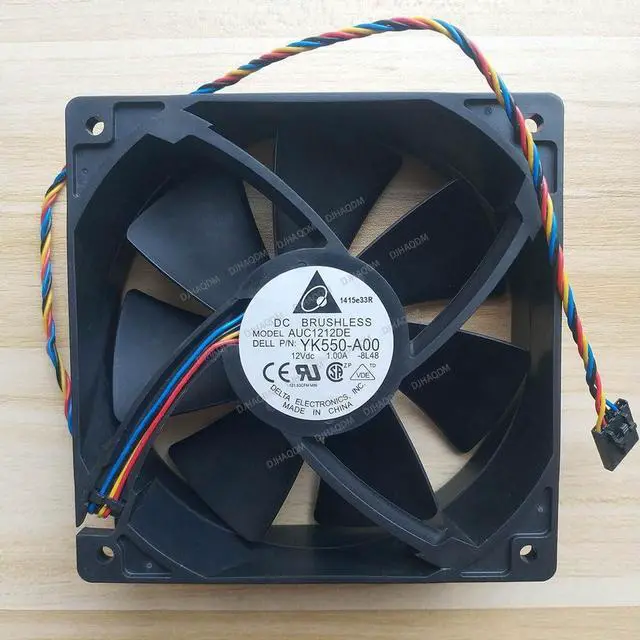 Alt view image 6 of 10 - Compatible for Delta AUC1212DE YK550-A00-8L48 12V 1.00A 120x120x38mm 12038 4-Wire Cooling Fan