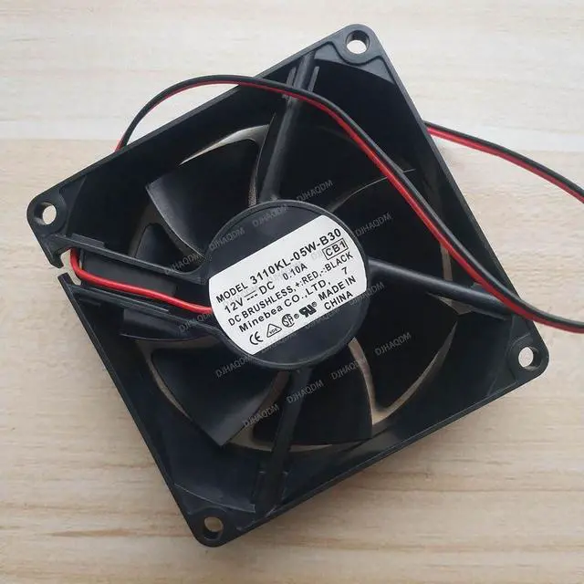Alt view image 7 of 10 - Compatible for NMB-MAT 3110KL-05W-B30 24V 0.10A 8cm 8025 2-Wire Cooling Fan