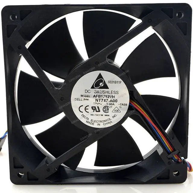 Alt view image 6 of 8 - Compatible for Delta AFB1212VH 12V 0.60A 12cm 12025 4-Wire Cooling Fan