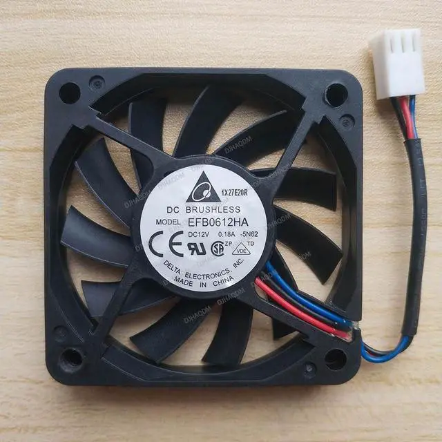 Alt view image 6 of 10 - Compatible for Delta EFB0612HA-5N62 12V 0.18A 60x60x10mm 6010 3-Wire Cooling Fan