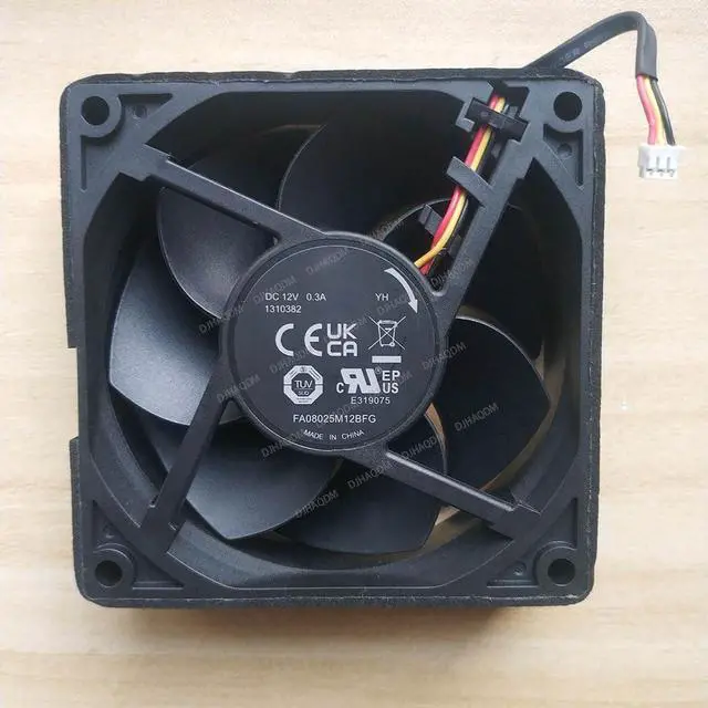 Alt view image 6 of 10 - Compatible for FA08025M12BFG 12V 0.3A 8025 80x80x25mm 3-Wire Cooling Fan