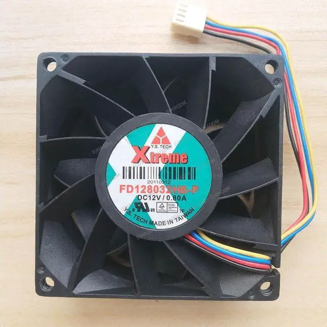 Alt view image 6 of 10 - Compatible for Y.S.TECH FD128032HB-P 12V 0.80A 8032 8cm 4-Wire Cooling Fan
