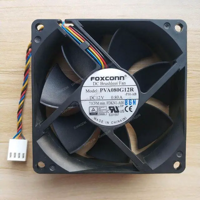Alt view image 6 of 10 - Compatible for FOXCONN PVA080G12R 12V 0.80A 80x80x25mm 8025 4-Wire Cooling Fan