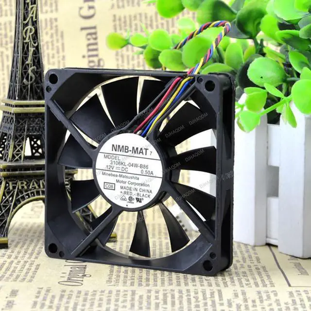 Alt view image 4 of 6 - Compatible for NMB-MAT 3106KL-04W-B86 12V 0.50A 8cm 8015 4-Wire Cooling Fan