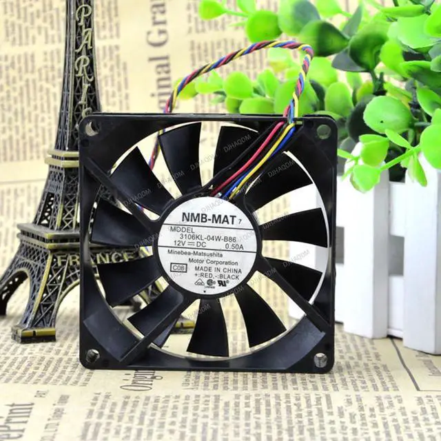 Alt view image 5 of 6 - Compatible for NMB-MAT 3106KL-04W-B86 12V 0.50A 8cm 8015 4-Wire Cooling Fan