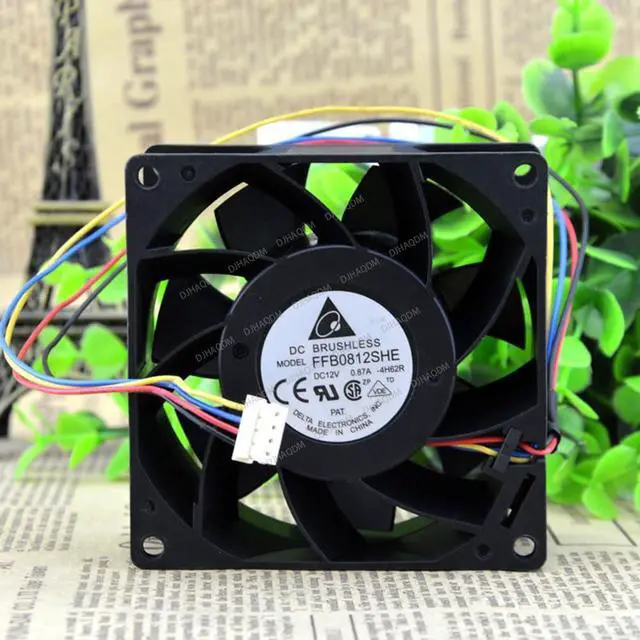 Alt view image 7 of 10 - Compatible for Delta FFB0812SHE 12V 0.87A 8038 8cm 4-Wire Cooling Fan