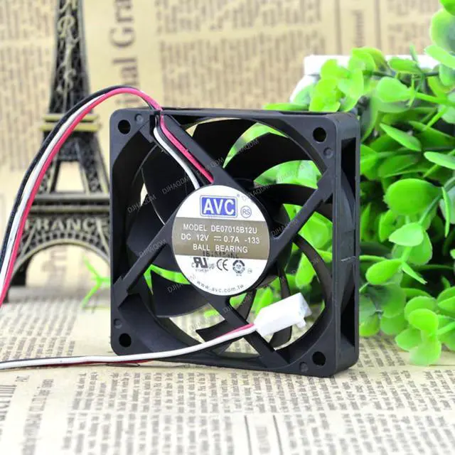 Alt view image 6 of 10 - Compatible for AVC DE07015B12U 12V 0.7A 7cm 7015 3-Wire Cooling Fan