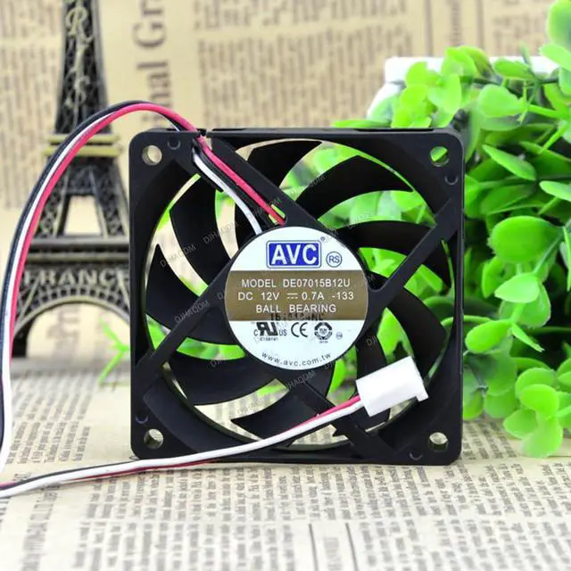 Alt view image 7 of 10 - Compatible for AVC DE07015B12U 12V 0.7A 7cm 7015 3-Wire Cooling Fan