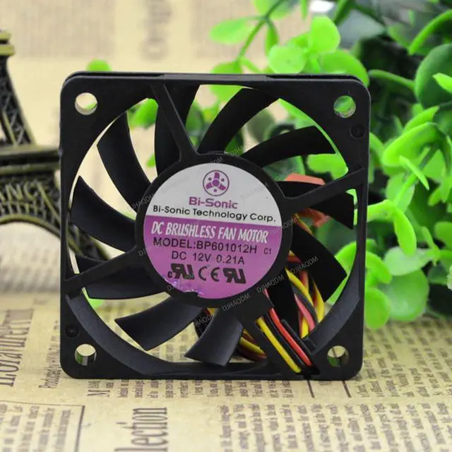 Alt view image 7 of 10 - Compatible for BI-Sonic BP601012H 12V 0.21A 6CM 6010 3-Wire Cooling Fan