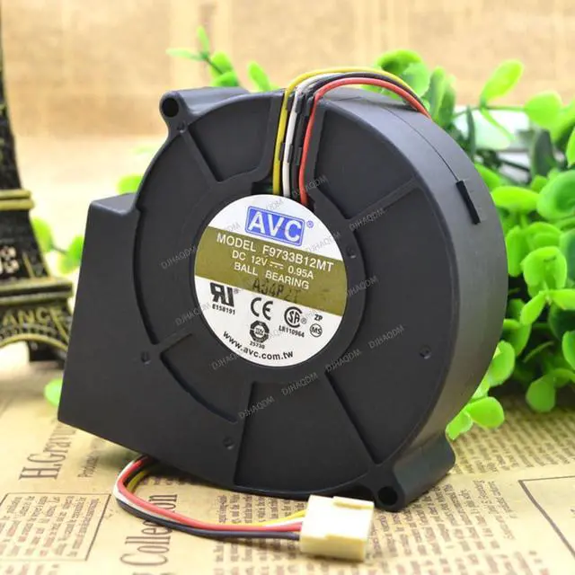 Alt view image 6 of 10 - Compatible for AVC F9733B12MT 12V 0.95A 9733 9cm 100 mm 4-Wire Cooling Fan