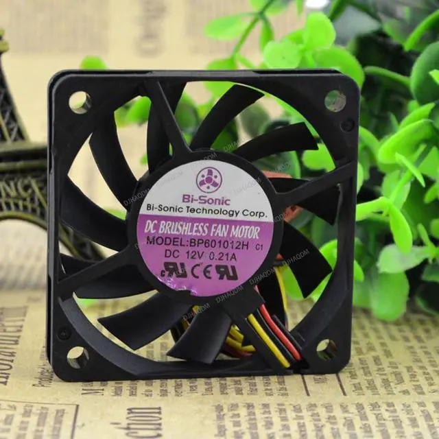 Alt view image 8 of 10 - Compatible for BI-Sonic BP601012H 12V 0.21A 6CM 6010 3-Wire Cooling Fan