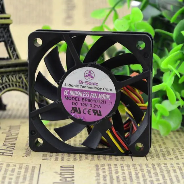 Alt view image 6 of 10 - Compatible for BI-Sonic BP601012H 12V 0.21A 6CM 6010 3-Wire Cooling Fan