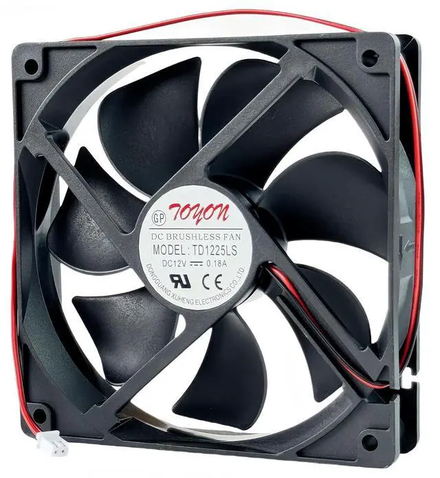 Alt view image 8 of 14 - TD1225LS Cooling Fan, DC12V 0.18A 120x120x25mm 2-Wire DC BRUSHLESS Fan TD1225LS