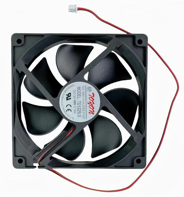 Alt view image 12 of 14 - TD1225LS Cooling Fan, DC12V 0.18A 120x120x25mm 2-Wire DC BRUSHLESS Fan TD1225LS