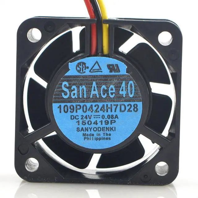 Alt view image 6 of 8 - Compatible for SAN ACE 40 109P0424H7D28 24V 0.08A 4cm 4015 3-Wire Cooling Fan