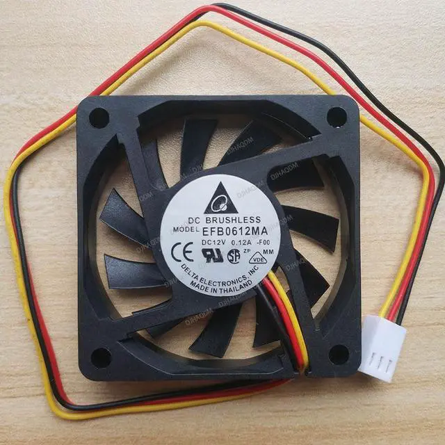Alt view image 6 of 10 - Compatible for Delta EFB0612MA 12V 0.12A 6cm 60x60x10mm 6010 3-Wire Cooling Fan