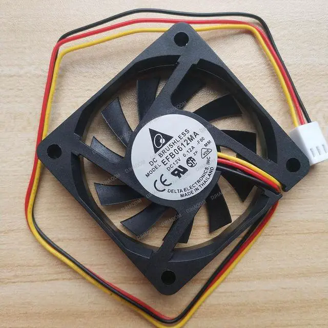 Alt view image 7 of 10 - Compatible for Delta EFB0612MA 12V 0.12A 6cm 60x60x10mm 6010 3-Wire Cooling Fan