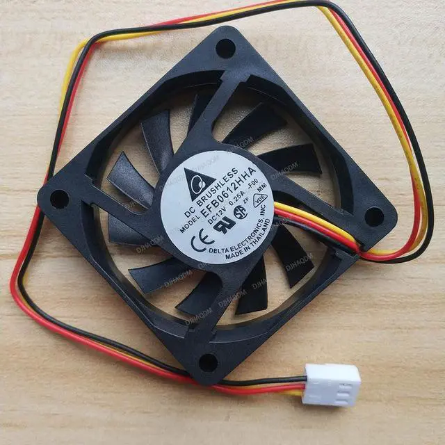 Alt view image 7 of 10 - Compatible for Delta EFB0612HHA 12V 0.25A 6cm 6010 3-Wire Cooling Fan