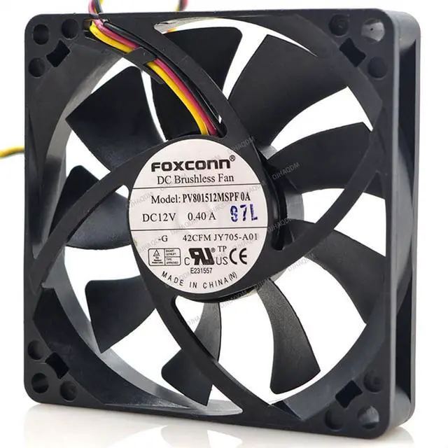 Alt view image 5 of 8 - Compatible for FOXCONN PV801512MSPF 0A 12V 0.40A 8015 8cm 3-Wire Cooling Fan