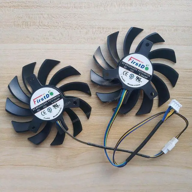 Alt view image 6 of 10 - Compatible for Sapphire Dual-X HD7850 FD7010H12S 12V 0.35A 75mm 4-Wire Cooling Fan
