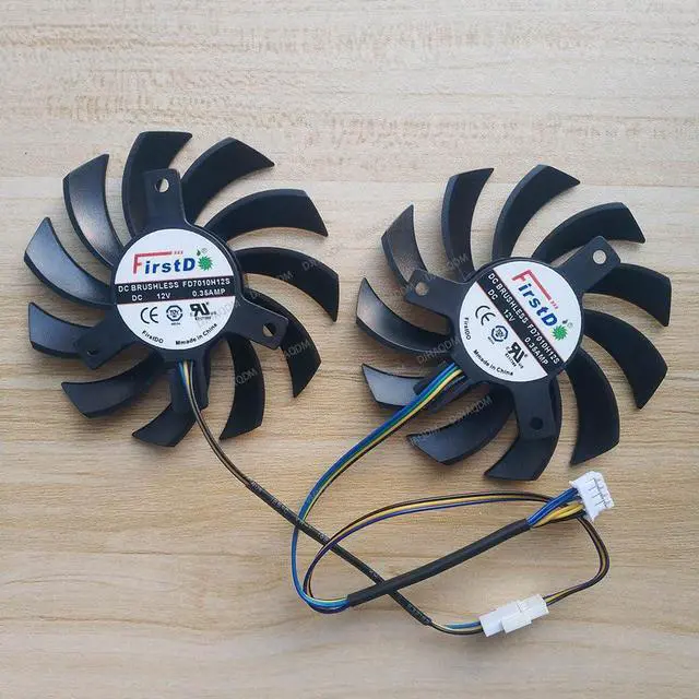 Alt view image 7 of 10 - Compatible for Sapphire Dual-X HD7850 FD7010H12S 12V 0.35A 75mm 4-Wire Cooling Fan