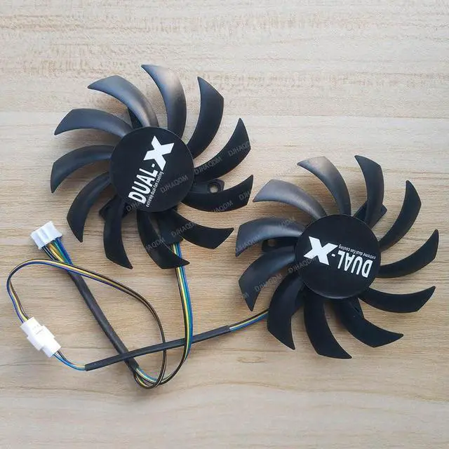 Alt view image 9 of 10 - Compatible for Sapphire Dual-X HD7850 FD7010H12S 12V 0.35A 75mm 4-Wire Cooling Fan