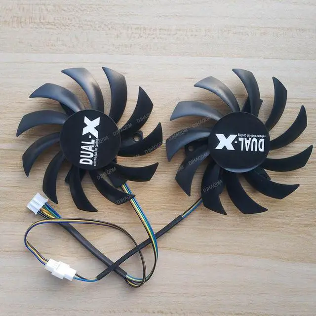 Alt view image 10 of 10 - Compatible for Sapphire Dual-X HD7850 FD7010H12S 12V 0.35A 75mm 4-Wire Cooling Fan