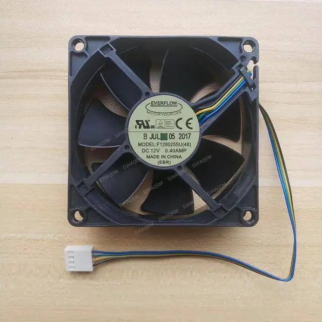 Alt view image 6 of 10 - Compatible for EVERFLOW F128025SU 12V 0.40A 80x80x25mm 8025 4-Wire Cooling Fan