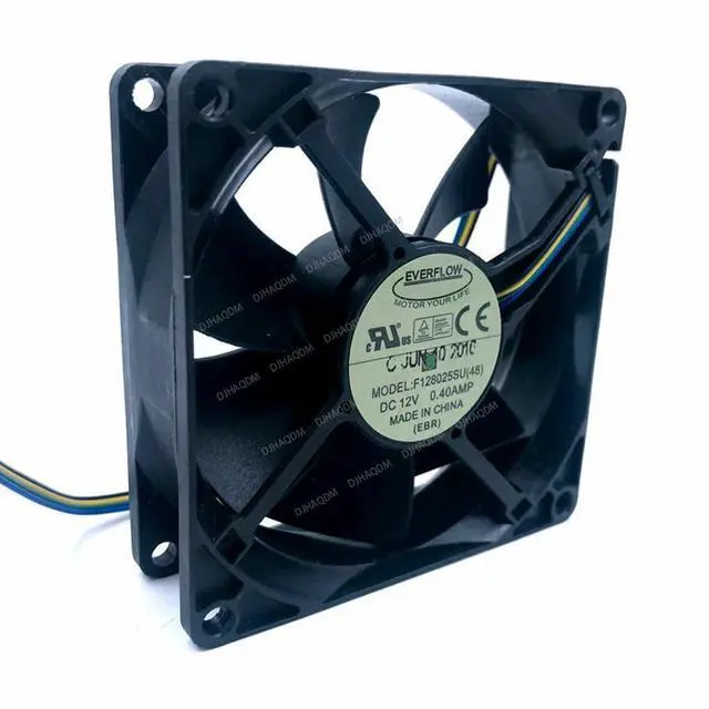 Alt view image 6 of 8 - Compatible for Everflow F128025SU 12V 0.4A 8025 80x80x25mm 4-Wire Cooling Fan