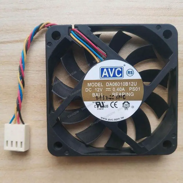 Alt view image 6 of 10 - Compatible for AVC DA06010B12U 12V 0.40A 60x60x10mm 6010 4-Wire Cooling Fan