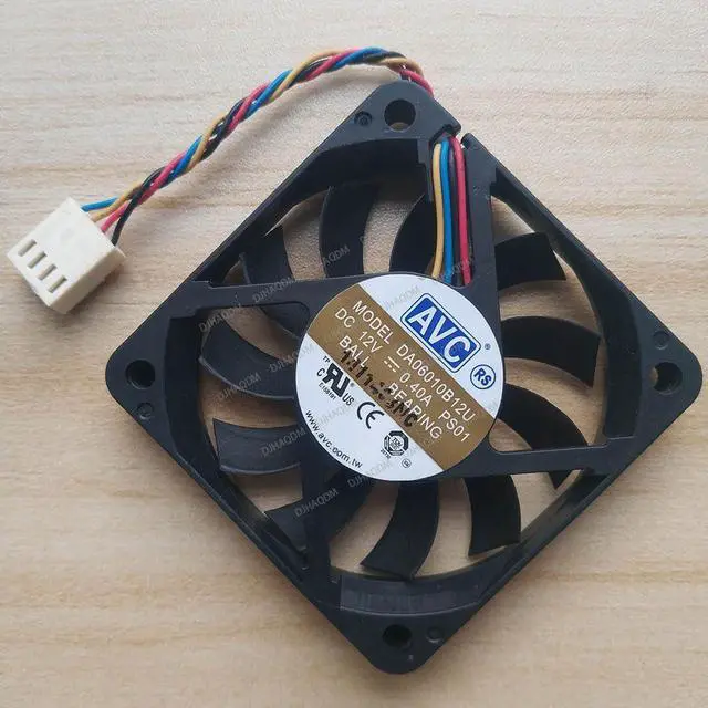 Alt view image 7 of 10 - Compatible for AVC DA06010B12U 12V 0.40A 60x60x10mm 6010 4-Wire Cooling Fan