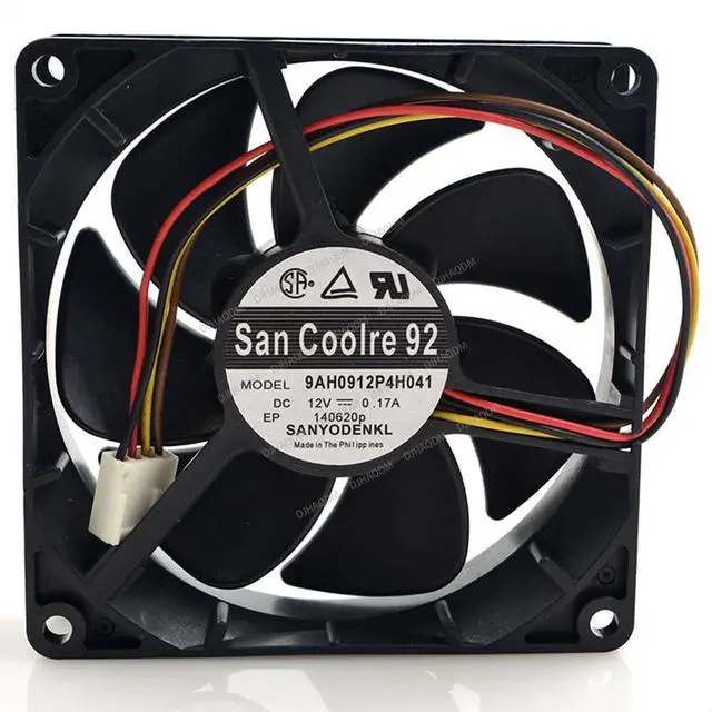 Alt view image 5 of 8 - Compatible for SANYO 9AH0912P4H041 12V 0.17A 9cm 9225 4-Wire Cooling Fan