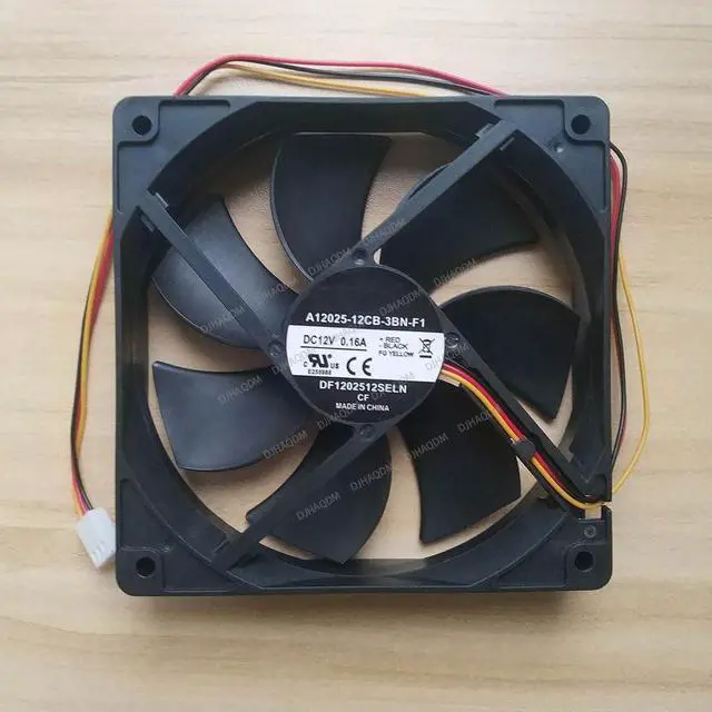 Alt view image 6 of 10 - Compatible for A12025-12CB-3BN-F1 12V 0.16A 120x120x25mm 12025 2-Wire Cooling Fan