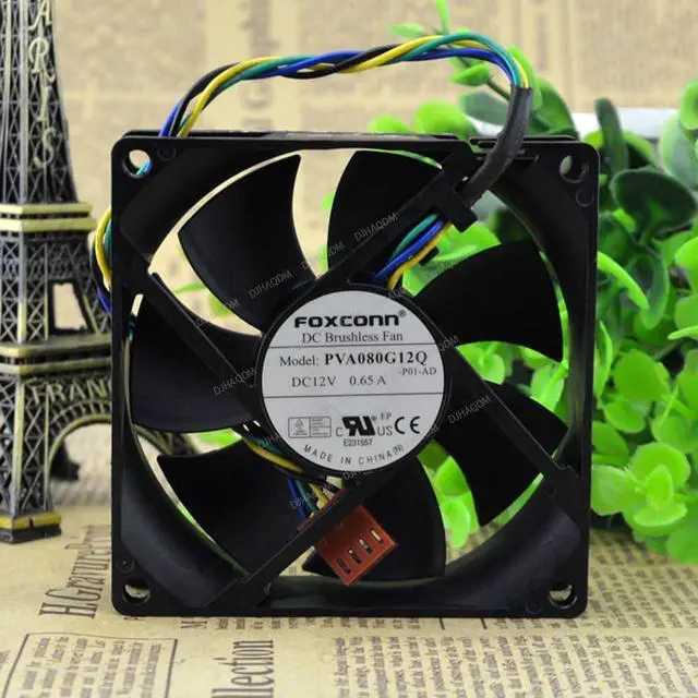 Alt view image 6 of 10 - Compatible for FOXCONN PVA080G12Q 12V 0.65A 8cm 8025 4-Wire Cooling Fan